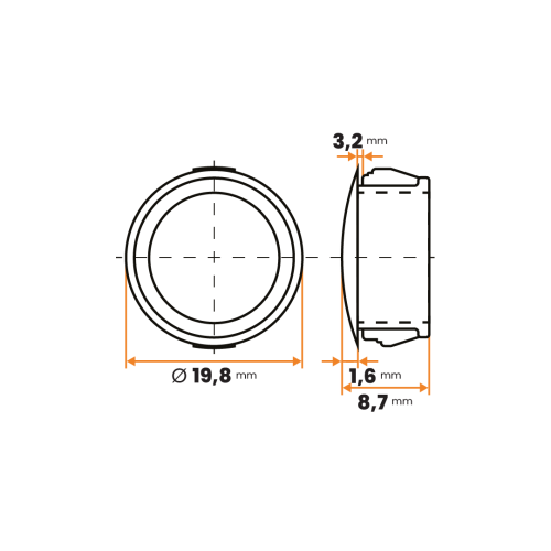 Krytka otvoru / 237c-685 / 19,8 / 17,4 x 8,7 mm (čierna)