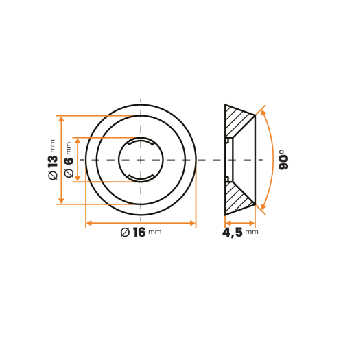 Podložka kruhová M6 / 007-003 / 6 / 16 x 4,5 mm (čierna)