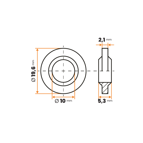 Podložka poistná M10 / 016a-617 / 10 / 19,6 x 5,3 mm (prírodná)