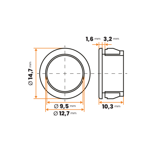 Vložka / 018a-105 / 9,5 / 12,7 x 10,3 mm (čierna)