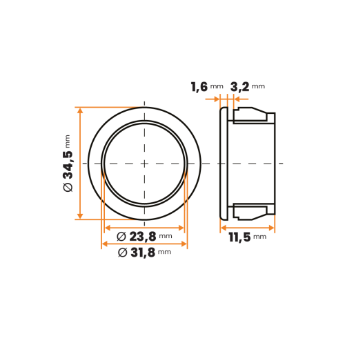 Vložka / 018a-105 / 23,8 / 31,8 x 11,5 mm (čierna)