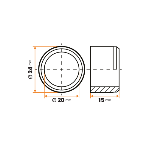 Ložisko klzné / 103-034 / 20 / 24 x 15 mm (prírodná)