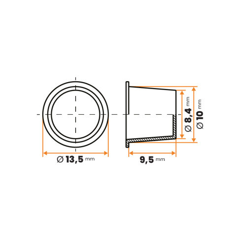 Zátka kruhová / 004-110 / 8,4 / 10 x 9,5 mm (červená)