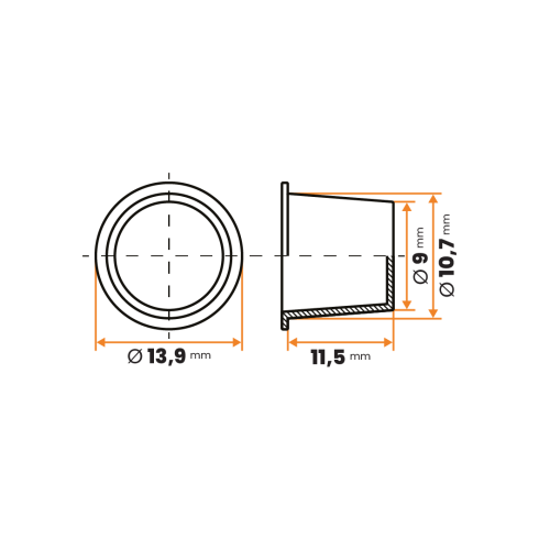 Zátka kruhová / 004-110 / 9 / 10,7 x 11,5 mm (červená)