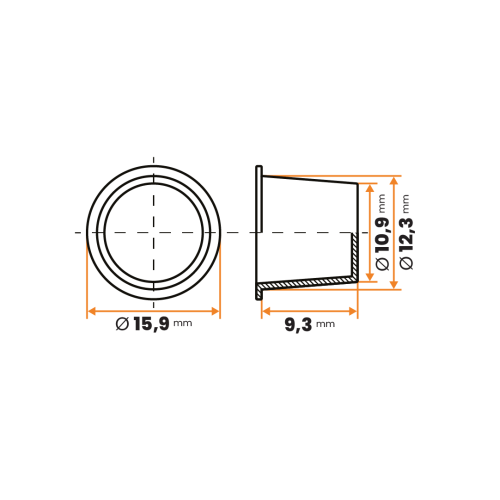Zátka kruhová / 004-110 / 10,9 / 12,3 x 9,3 mm (červená)