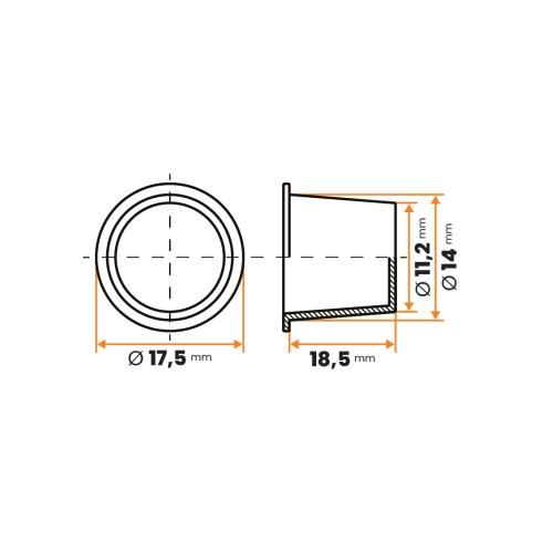 Zátka kruhová / 004-110 / 11,2 / 14 x 18,5 mm (červená)