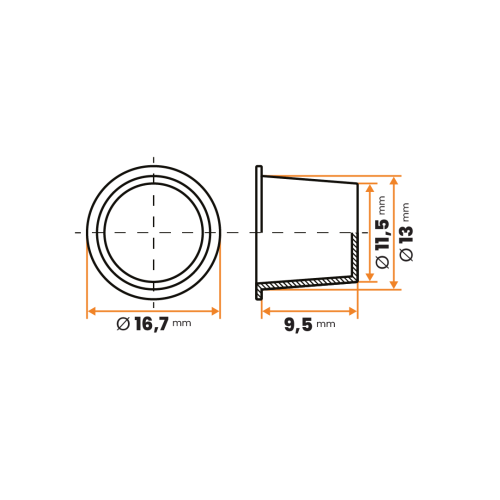 Zátka kruhová / 004-110 / 11,5 / 13 x 9,5 mm (červená)