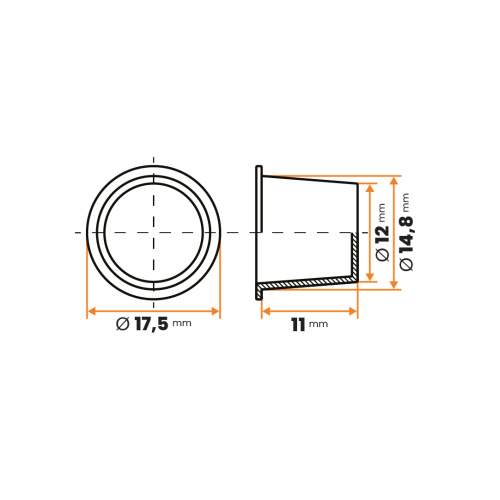 Zátka kruhová / 004-110 / 12 / 14,8 x 11 mm (červená)