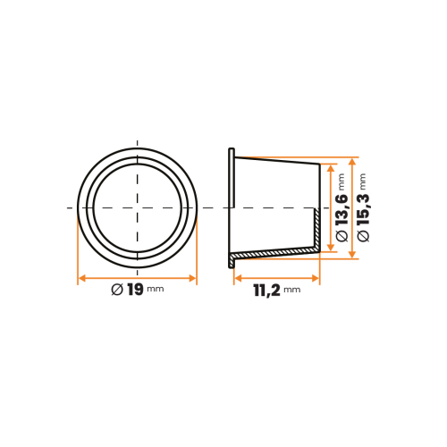 Zátka kruhová / 004-110 / 13,6 / 15,3 x 11,2 mm (červená)