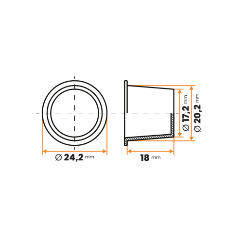 Zátka kruhová / 004-110 / 17,2 / 20,2 x 18 mm (červená)