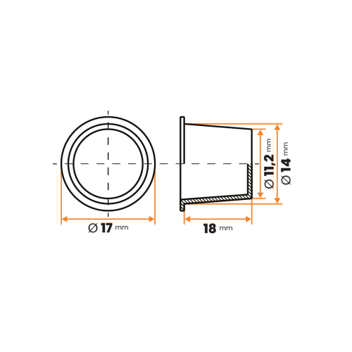 Zátka kruhová / 004-110 / 11,2 / 14 x 18 mm (červená)