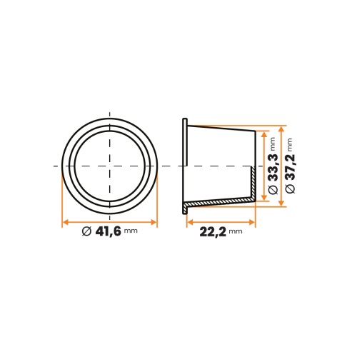 Zátka kruhová / 004-110 / 33,3 / 37,2 x 22,2 mm (červená)