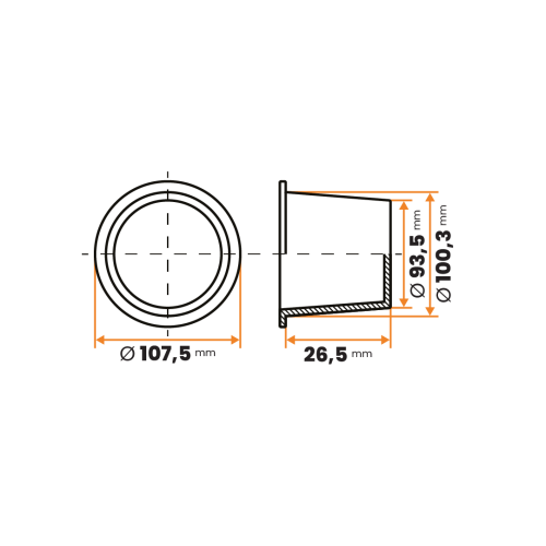 Zátka kruhová / 004-110 / 93,5 / 100,3 x 26,5 mm (červená)