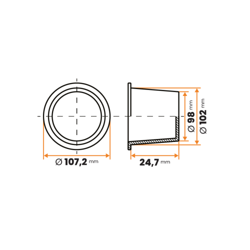 Zátka kruhová / 004-110 / 98 / 102 x 24,7 mm (červená)