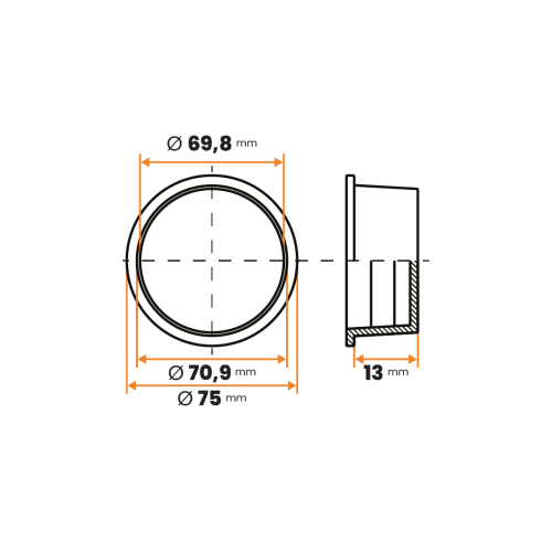 Zátka kruhová / 004-388 / 69,8 / 70,9 x 13 mm (prírodná)