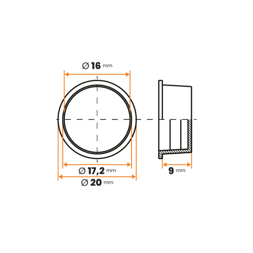 Zátka kruhová / 004-388 / 16 / 17,2 x 9 mm (prírodná)