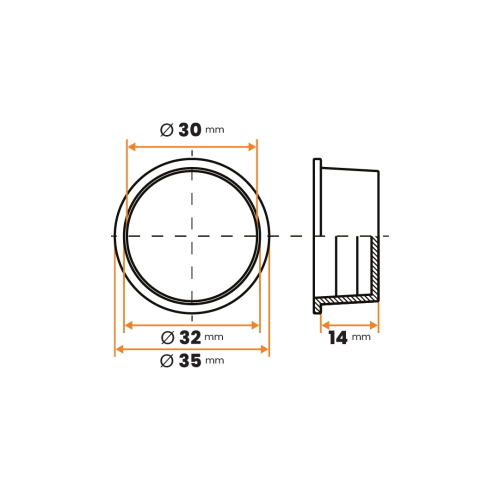Zátka kruhová / 004-388 / 30 / 32 x 14 mm (prírodná)