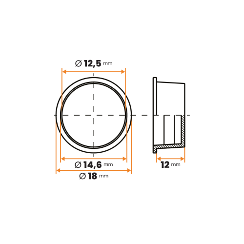 Zátka kruhová / 004-388 / 12,5 / 14,6 x 12 mm (žltá)