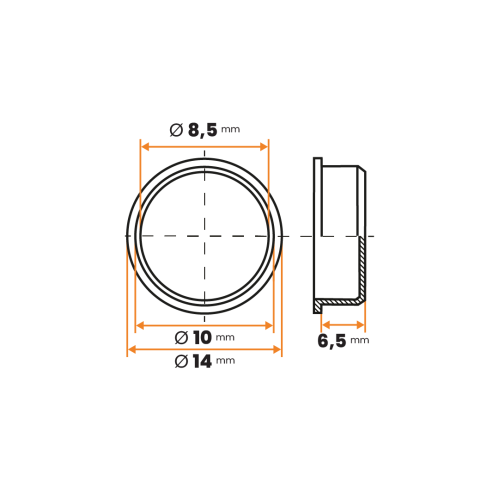 Zátka kruhová / 004a-110 / 10 x 6,5 mm (prírodná)