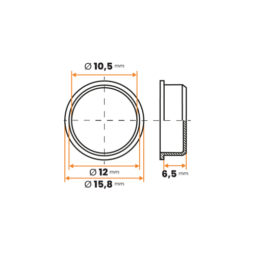Zátka kruhová / 004a-110 / 12 x 6,5 mm (prírodná)