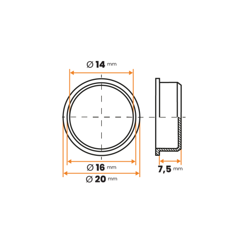Zátka kruhová / 004a-110 / 16 x 7,5 mm (prírodná)