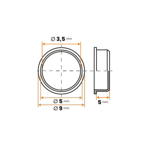 Zátka kruhová / 004a-110 / 5 x 5 mm (prírodná)