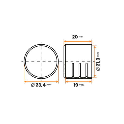 Návlek kruhový / 382-110 / 21,3 x 20 mm (žltá)