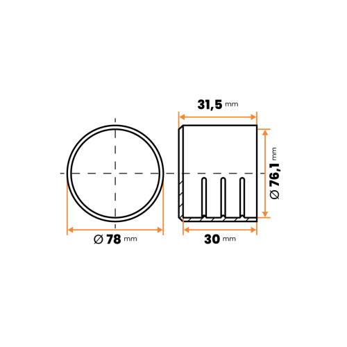 Návlek kruhový / 382-629 / 76,1 x 31,5 mm (prírodná)