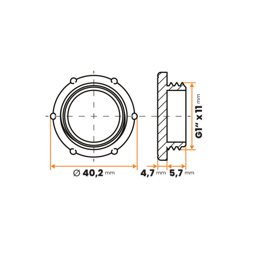 Zátka kruhová / 374-110 / G1" x 11 mm (červená)