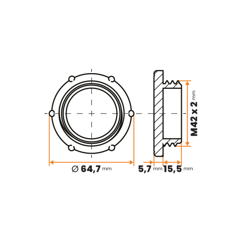 Zátka kruhová / 374-110 / M42 x 2 mm (červená)
