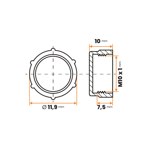 Uzáver šróbovací / 493-110 / M10 x 1 mm (červená)