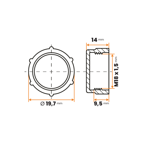 Uzáver šróbovací / 493-110 / M18 x 1,5 mm (červená)