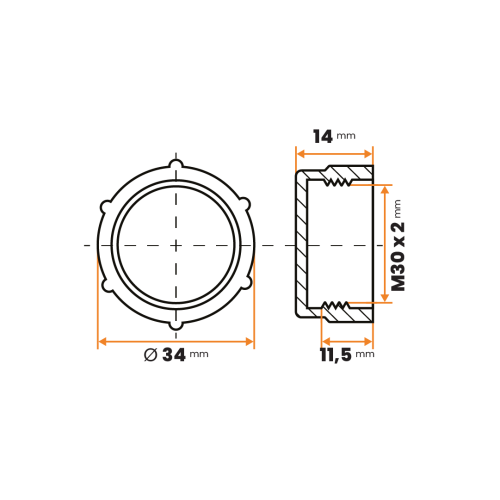 Uzáver šróbovací / 493-110 / M30 x 2 mm (červená)