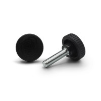 Skrutka kovová s plastovou hlavou, vrúbkovaná / 105-034 / M6 x 22 x 20 mm (čierna)