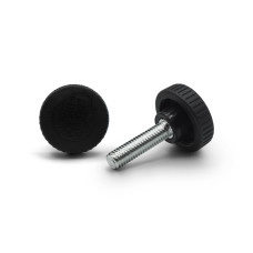 Skrutka kovová s plastovou hlavou, vrúbkovaná / 105-034 / M5 x 30 x 10 mm (čierna)