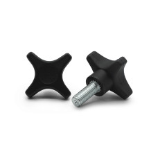 Skrutka kovová s plastovou hlavou, 4 cípa hviezda / 105a-034 / M5 x 40 x 20 mm (čierna)
