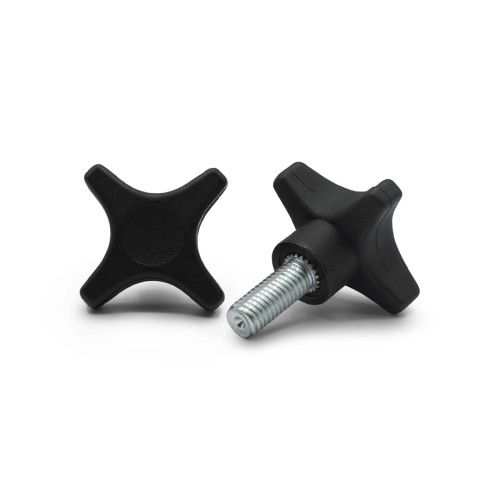 Skrutka kovová s plastovou hlavou, 4 cípa hviezda / 105a-034 / M5 x 40 x 20 mm (čierna)