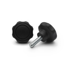 Skrutka kovová s plastovou hlavou, 2 vrúbky / 105a-068 / M6 x 40 x 12 mm (čierna)