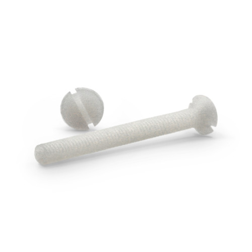 Skrutka plastová, zapustená hlava s drážkou, DIN 963 / 050a-110 / M4 x 40 mm (prírodná)