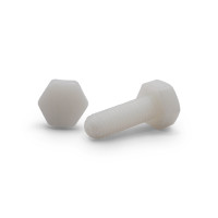 Skrutka plastová, 6-hranná hlava, DIN 933 / 050b-110 / M6 x 40 mm (prírodná)