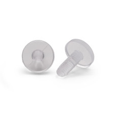 Skrutka plastová, hlava špeciálna - rovná s vrúbkami / 471-110 / M6 x 16 x 16 mm (prírodná)
