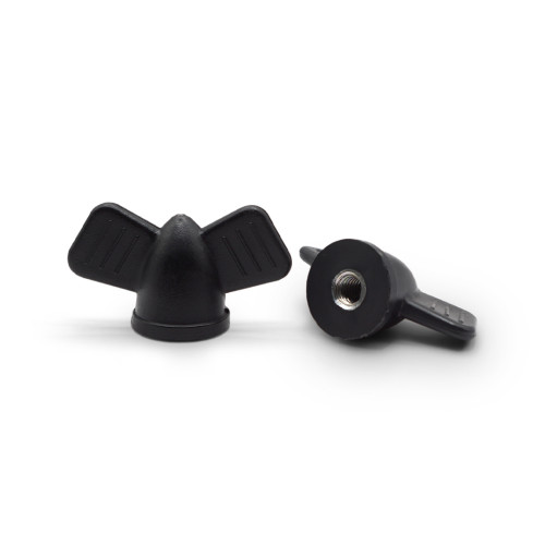 Matica kovová so závitom, krídlo vrúbkované / 330-037 / M6 x 44 mm (čierna)