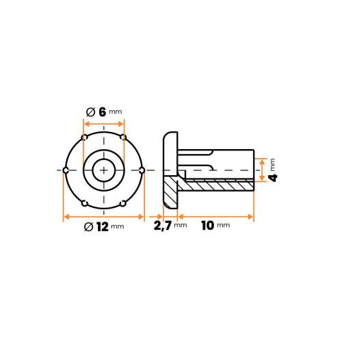 Matica knihárska / 081-018 / M4 x 10 mm (biela)
