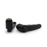 Páčka s račňou so závitom / 504a-068 / 80 / M8 mm (čierna)