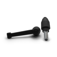 Páčka s račňou so skrutkou / 505-514 / 83 / M12 x 50 mm (čierna)