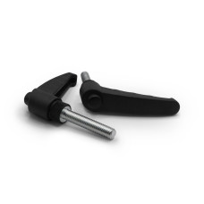 Páčka s račňou so skrutkou / 505a-068 / 45 / M6 x 30 mm (čierna)