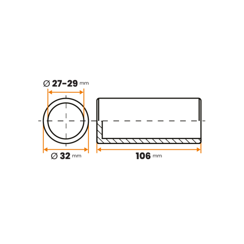 Rukoväť / 319e-035 / 27 - 29 / 32 x 106 mm (čierna)