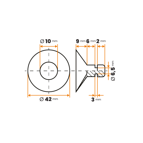 Prísavka / 071-068 / 42 / 9 x 6,5 mm (prírodná)