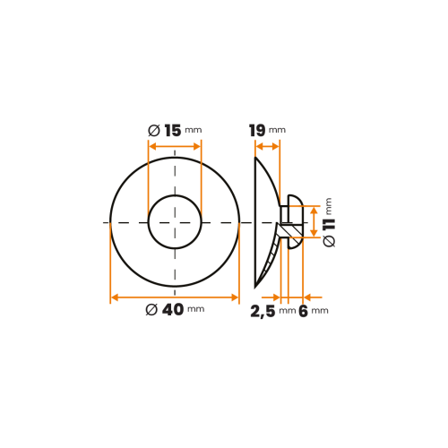 Prísavka / 071-110 / 40 / 19 x 11 mm (prírodná)