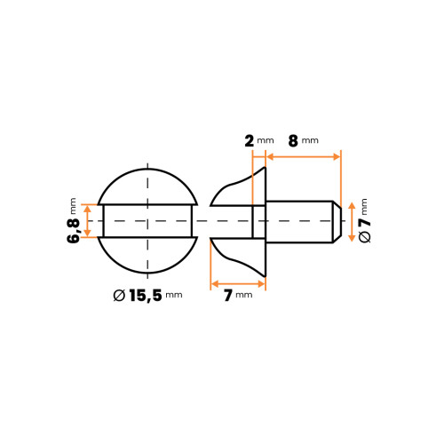 Držiak dosiek / 433-106 / 6,8 / 7 mm (prírodná)